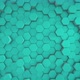 Movement of turquoise futuristic prismatic hexagons honeycomb