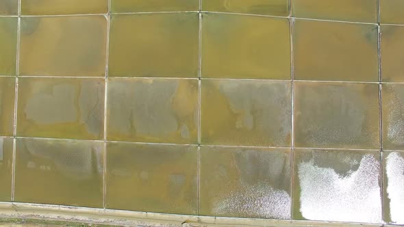 Close up of traditional salt pans on the island of Pag, Croatia alt