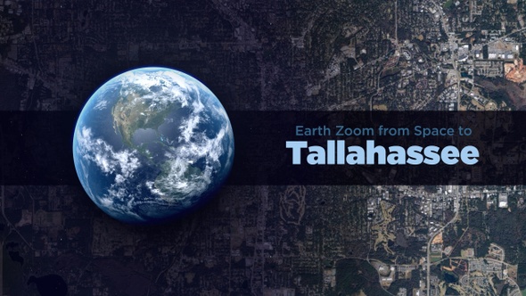 Tallahassee (Florida, USA) Earth Zoom to the City from Space