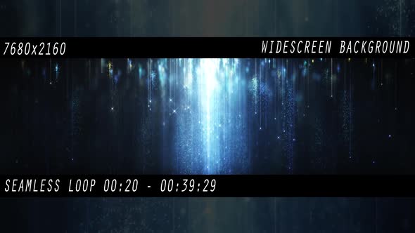 Ice Blue Stars Falling Particles  Widescreen Background alt