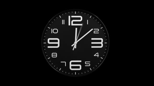 Modern Black Clock Face Moving Fast Forward