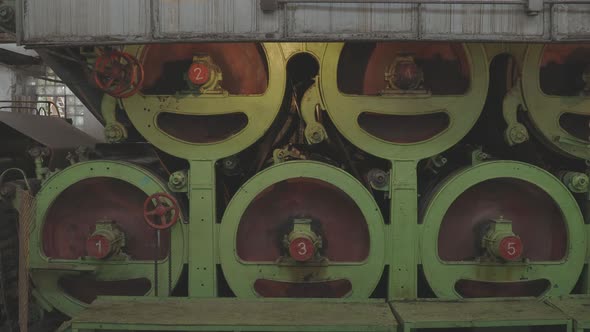 Old Manufactoring Equipment Produce Paper Machine Shafts At Paper Mill alt