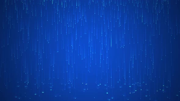 Digital blue rain loop animation. Abstract technology background.