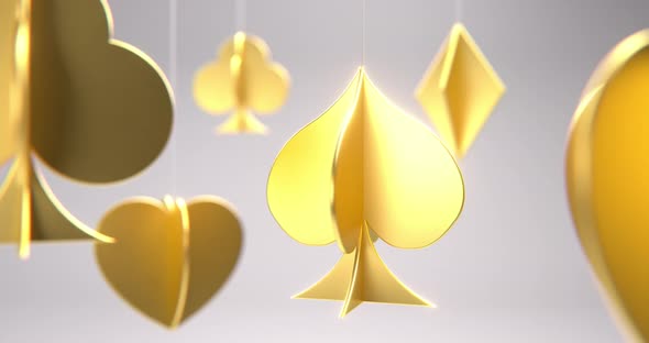 Golden Card Suits Loop - 4K alt