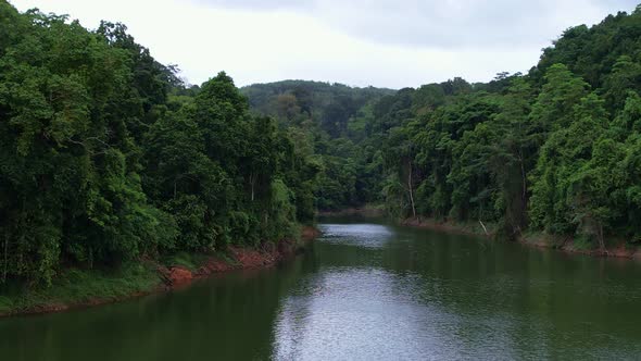 Aerial view on a lake among mountain in the area of the dam. Landscape of Green canyon Aerial view alt