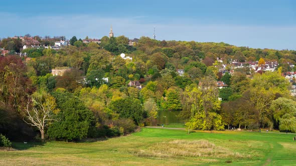 Highgate seen from Parliament Hill, suburban area of north London. alt