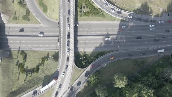 Kyiv. Ukraine: Road Junction. Aerial View, Flat, Gray alt