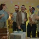 Multiethnic Business Team Dancing Clinking Glasses Drinking Champagne in Office at Night - VideoHive Item for Sale