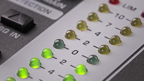 LED Indicator of Sound Level Signal on the Mixing Console in Macro alt