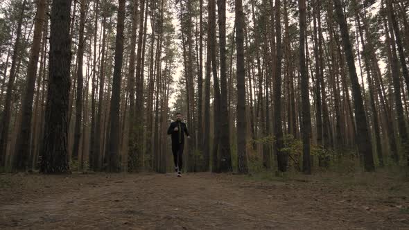 Running Man In Forest