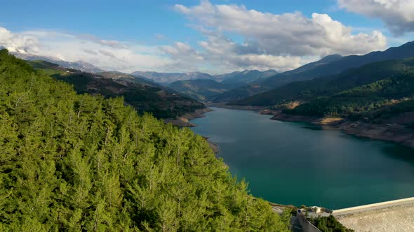 Big Dam Aerial View Turkey Alanya 4 K alt