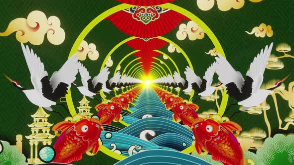 Chinese New Year Tunnel Stage Background