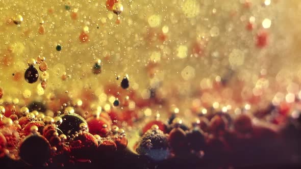 liquid art of colorful bubbles