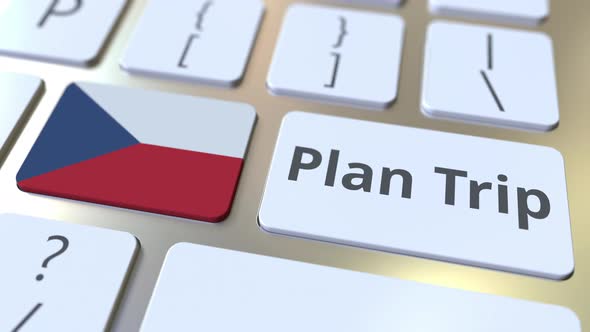 PLAN TRIP Text and Flag of the Czech Republic on the Keyboard alt