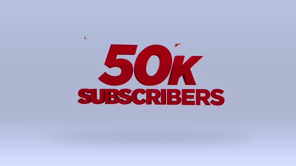 Set 2-7 Youtube 50K Subscribers Count Animation 4K RES