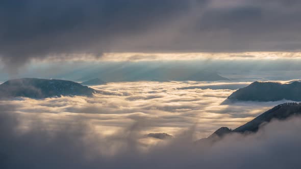 Misty Mountains Landscape Between Clouds Sky alt