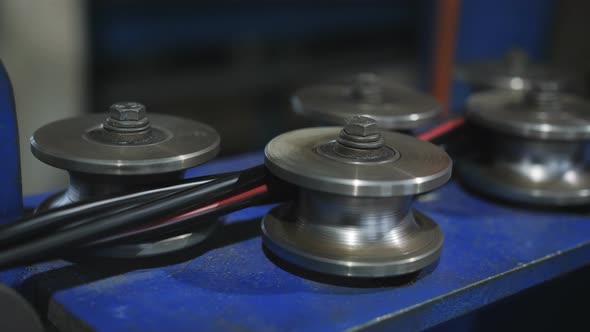 Wire Drawing in the Winding at the Factory for the Production of Electric Cable alt