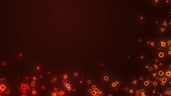 Neon Orange Geometry Particles Background