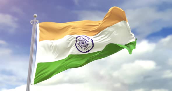 Realistic India Flag Slow Motion 4K alt