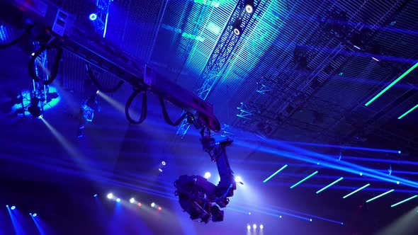 TV show, crane. Video camera on the tap when shooting a television show. Live event alt