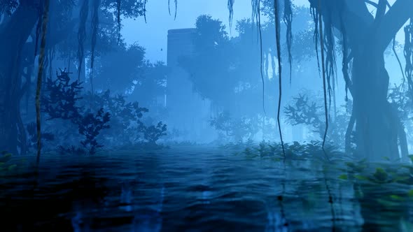 Fog And Jungle In A Ruined City alt