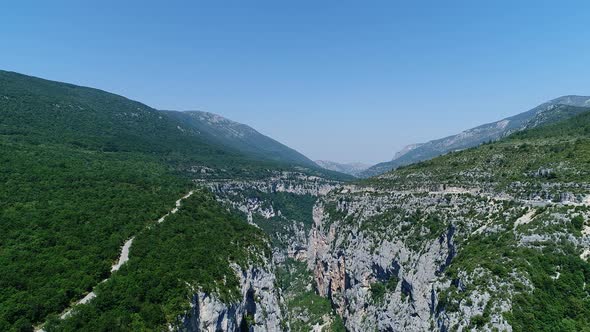 The Verdon Gorges in the Verdon Regional Natural Park in France from the sky alt