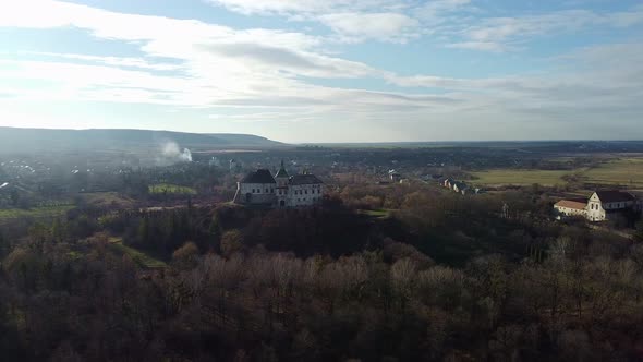 Ukraine Castle in Olesko Aerial, Oleskiy Zamok