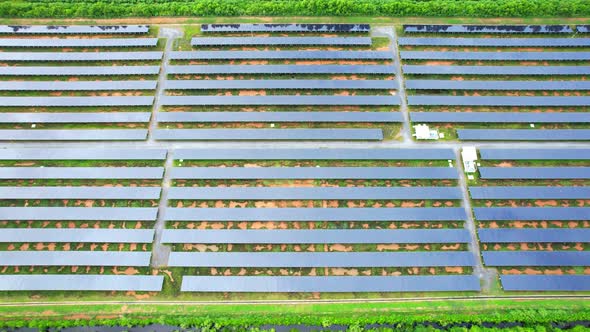 Aerial view of solar power plant. drone footage. 4k alt