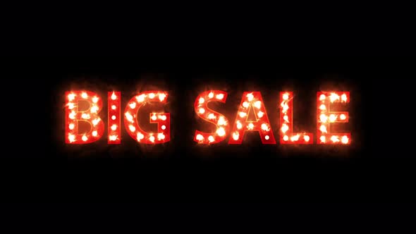 Fire lettering Big Sale. Hot sale of the week. Burning text. Motion graphic video animation.