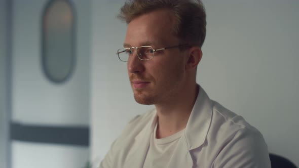 Portrait Handsome Man Doctor in Cabinet alt