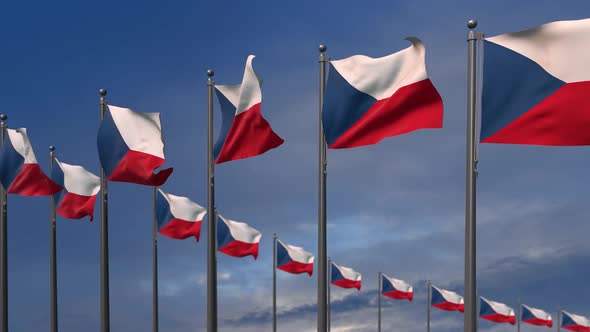The Czech Republic Flags Waving In The Wind  - 2K alt