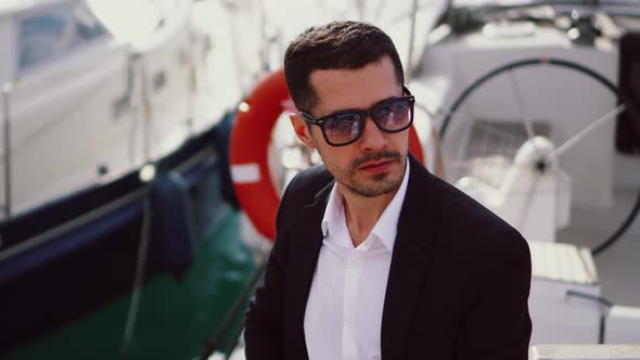 Young Handsome Man on a Yacht