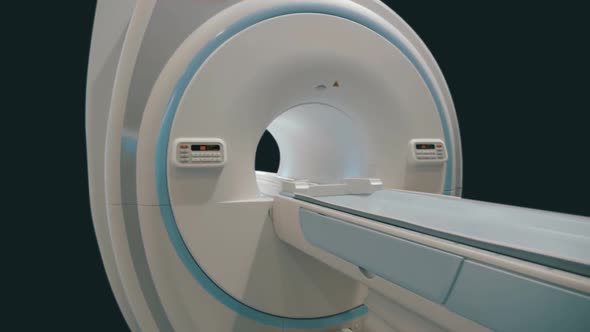 Magnetic Resonance Imaging Without The Patient, On A Black Background