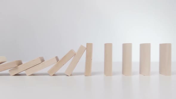 Falling Domino in a Row Slow Motion