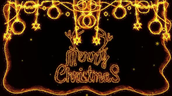 Christmas Background With Golden Decoration