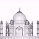 Taj Mahal Blueprint Wireframe Seamless Loop - VideoHive Item for Sale