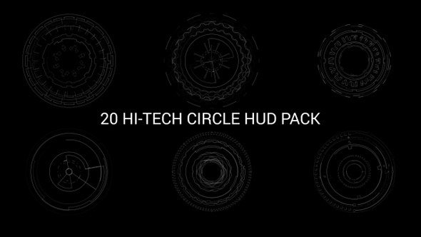 20 Hi-Tech Circle HUD Pack HD
