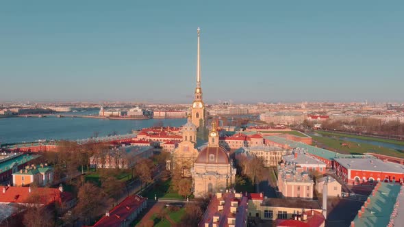 The Morning Flight Around the Peter and Paul Cathedral and Fortress the Sights of St