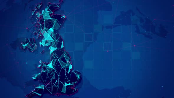 Abstract Plexus Network In United Kingdom Map alt
