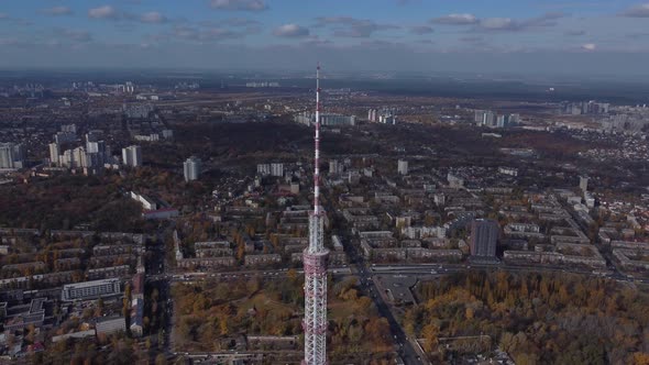 TV tower in Kyiv, circular panorama