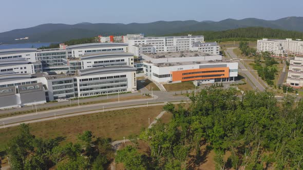 View From a Drone on the Campus of the Far Eastern Federal University FEFU alt