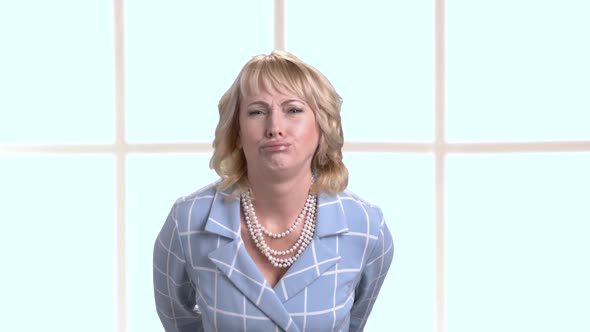 Funny Mature Woman Making Grimace. alt