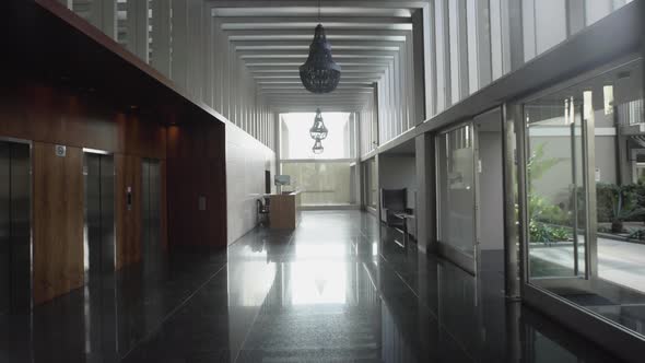 Empty corridor of hotel