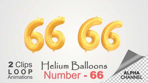 Celebration Helium Balloons With Number – 66