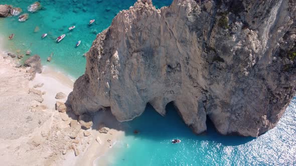 Remote Mizithres rocks and beaches on the south coast of Zakynthos island, Greece alt