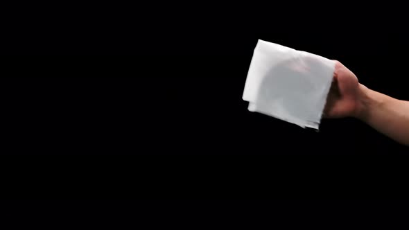 A Person Cleans the Glass Surface with a Damp Disinfectant Wipe. Combating the Spread of Covid 19 alt