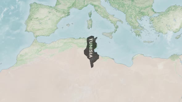 Globe Map of Tunisia with a label alt