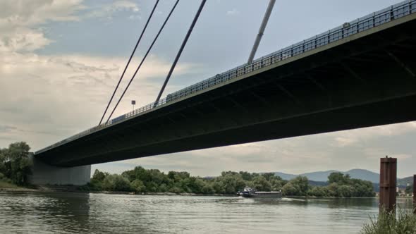Highway bridge over the Danube river in Germany alt