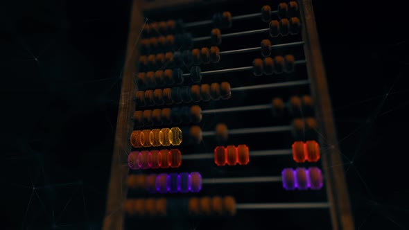 Abacus With Digital Particles 4k