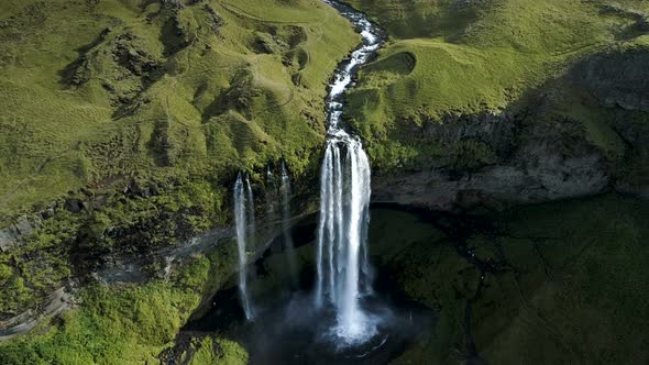Wild Iceland Nature Landscape And Powerful Waterfall